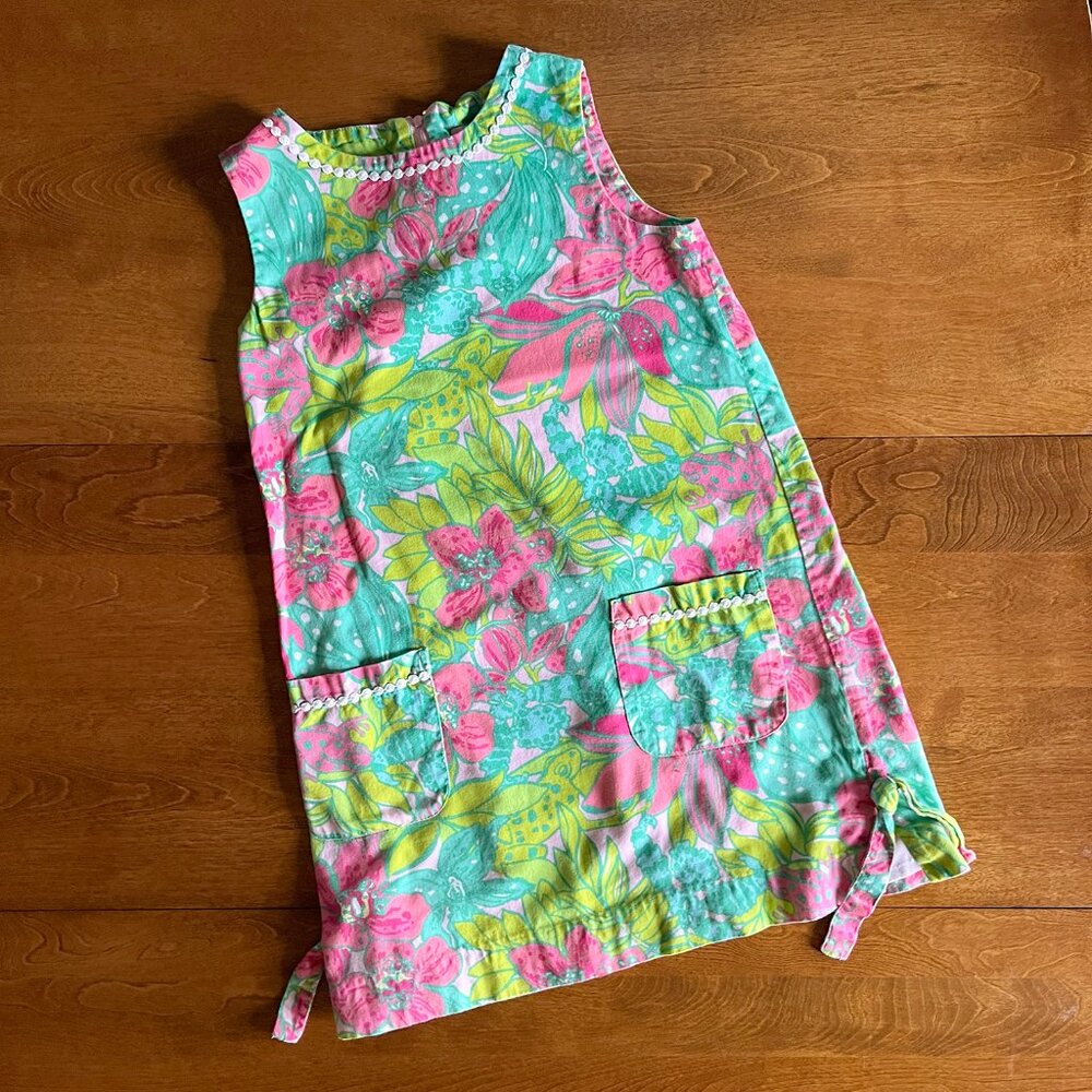 Lilly Pulitzer tropical frogs shift dress 8